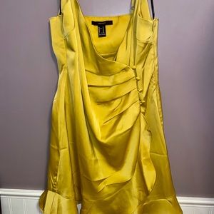 Forever21 yellow satin dress